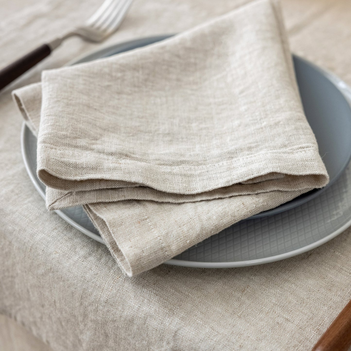100% French Linen Napkins Set of 4 (20'' x 20'') - Natural Linen
