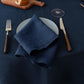 100% French Linen Napkins Set of 4 (20'' x 20'') - Navy