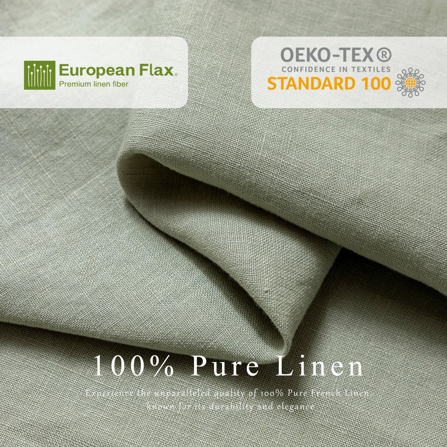 100% French Linen Napkins Set of 4 (20'' x 20'') - Sage