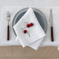 100% French Linen Napkins Set of 4 (20'' x 20'') - White