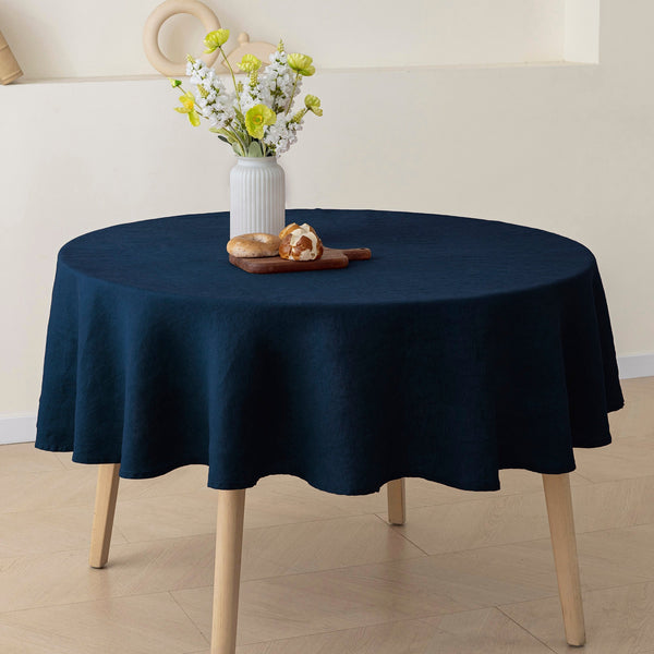 100% Linen Tablecloth Round - 65'' DIA