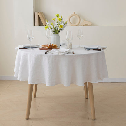100% Linen Tablecloth Round - 65'' DIA