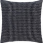 Skipperville Textured Black Woven Square Throw Pillow