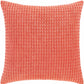 Solvang Textured Coral Cotton Square Throw Pillow