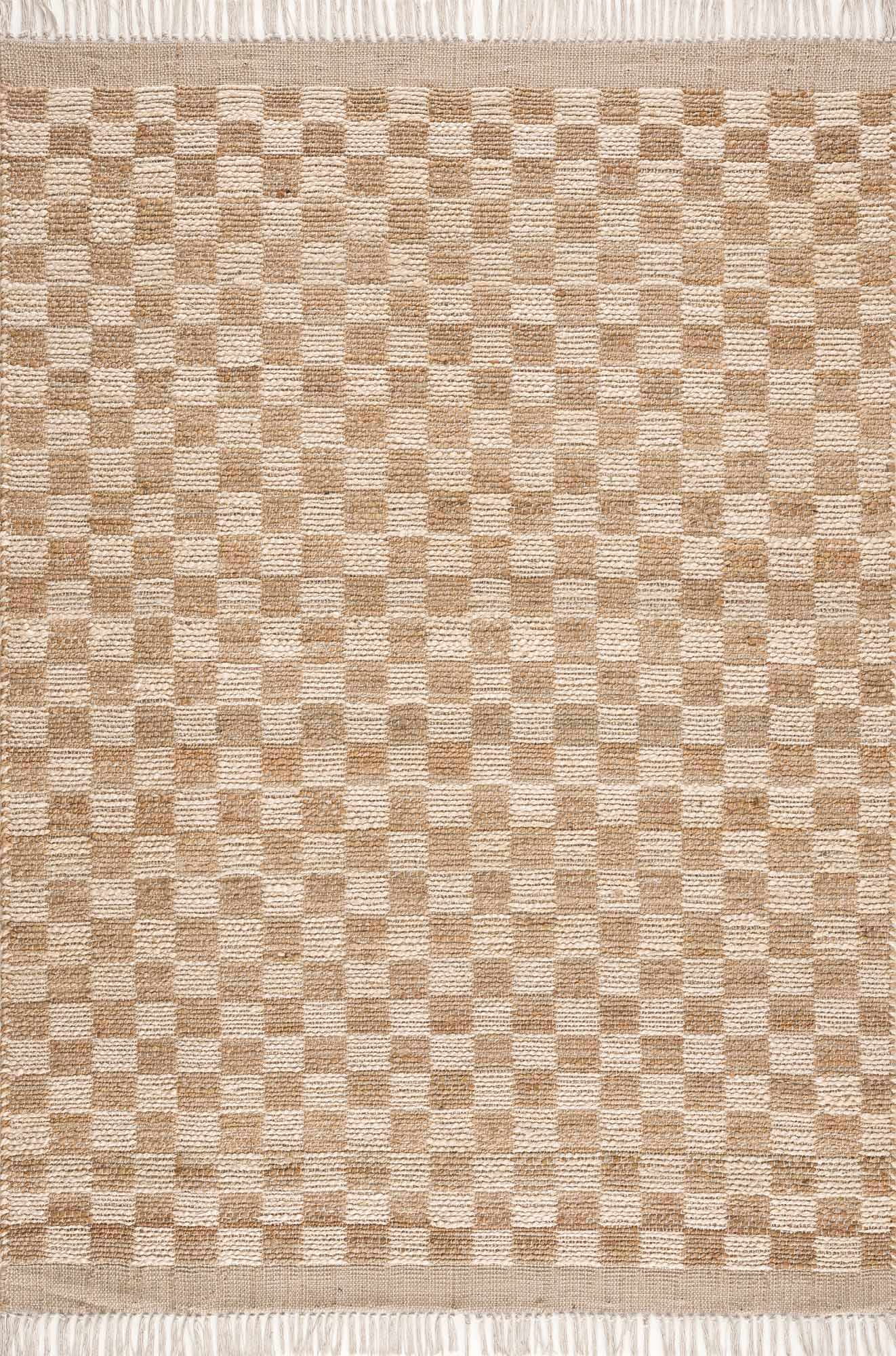 Ionut Checkered Jute Area Rug