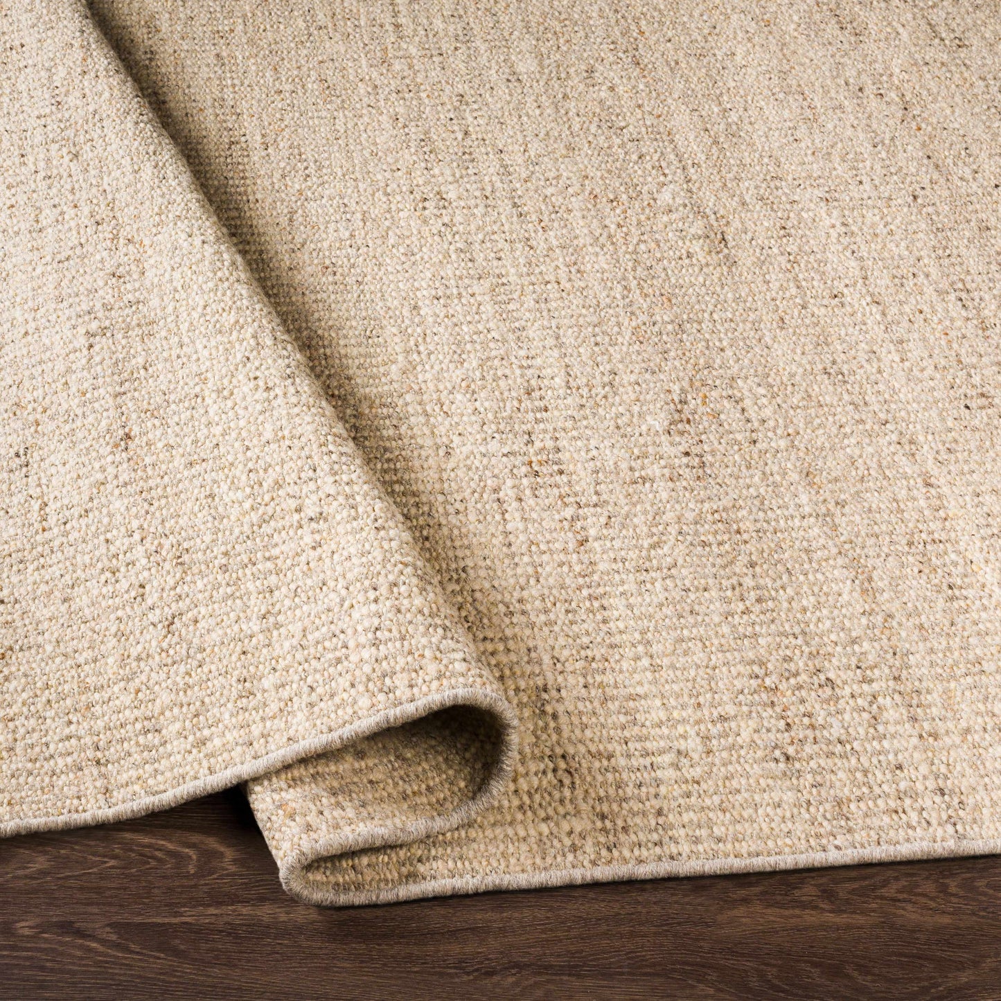 Yaniklar Beige Flat Woven Wool Rug