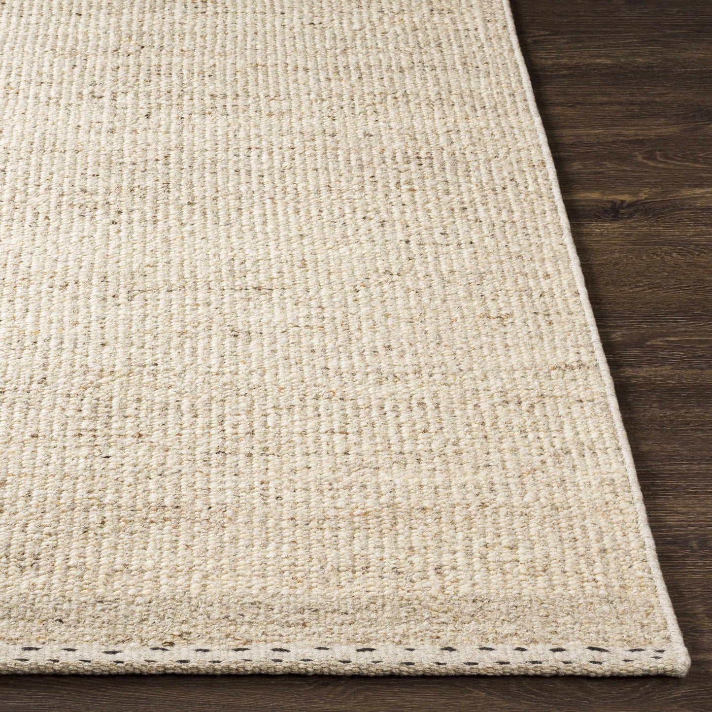 Yaniklar Beige Flat Woven Wool Rug
